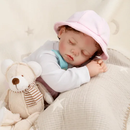 Vista 2 de Jirachi Reborn Baby Dolls, muñecas de bebé recién nacido realistas de 18 pulgadas que duermen, niñas, cuerpo suave y adorable de la vida real