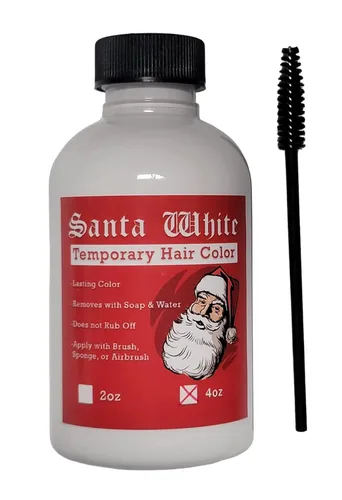 Vista 2 de Santa White - Tinte líquido temporal para el cabello con cepillo, color instantáneo de Papá Noel para cabello y barba, a prueba de sudor, de larga