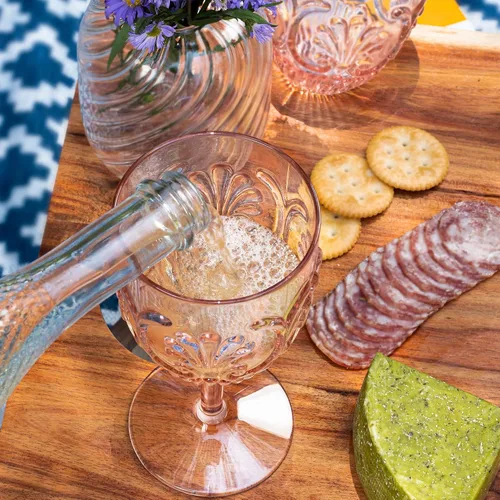 Vista 3 de Komorebi Copas de vino acrílicas inastillables, copas de plástico irrompibles, sin BPA y a prueba de caídas, elegantes vasos para uso en interiores