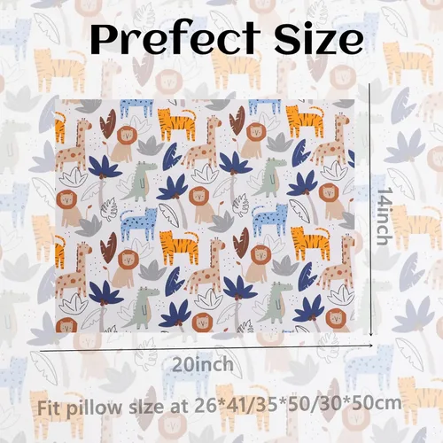 Vista 2 de Funda de almohada para niños pequeños, paquete de 2 fundas de almohada 100% algodón para niños y niñas, funda de almohada de 15 x 23 pulgadas, se