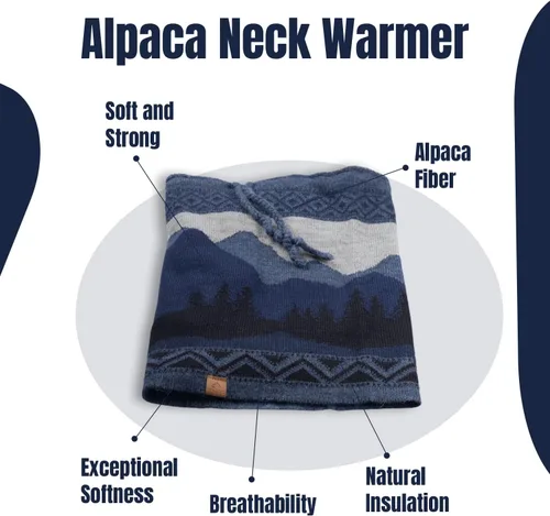 Vista 7 de Baby Alpaca Alpaca Neck Warmer, Unisex Winter Warm Hat, Multipurpose Headwear, Neck Gaiter Scarf, Soft Warm