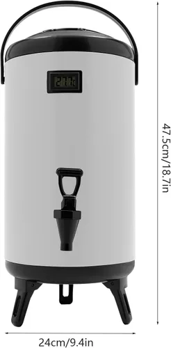 Vista 6 de Dispensador de bebidas calientes, dispensador de bebidas con aislamiento de acero inoxidable de 12 L, dispensador de bebidas frías y calientes