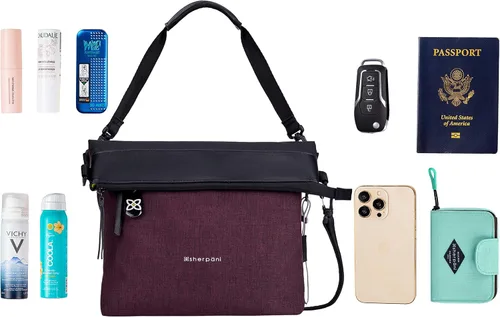 Vista 8 de Sherpani Vale, bolso cruzado antirrobo, bolso de mano, bolso de hombro de viaje, bolso de mano de moda, bolsos cruzados para mujer, M