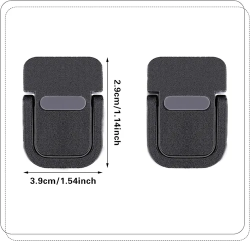 Vista 2 de Abeillo 2 soportes elevadores de teclado portátil, autoadhesivo, soporte invisible para teclado de computadora para escritorio, pies de laptop Negro
