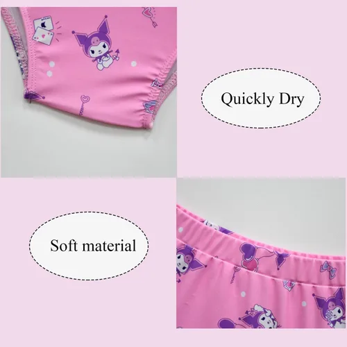 Vista 4 de Conjunto de bikini de verano para niñas, conjunto de traje de baño con mangas con volantes