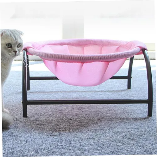 Vista 8 de Cama elevada transpirable para gatos para perros, hamaca colgante para mascotas, diseño cómodo y resistente a la humedad para uso en interiores