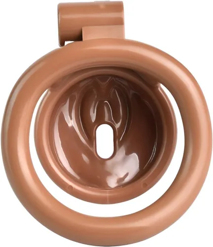 Vista 6 de Heuceo Jaula de castidad negativa invertida para hombre con 4 anillos, cerradura plana de dispositivo de castidad para hombres pequeños, diseño