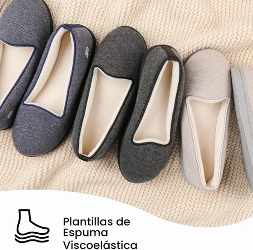 Vista 5 de Wishcotton Pantuflas ligeras de espuma viscoelástica con respaldo cerrado para mujer, zapatos cómodos antideslizantes para casa, para interiores