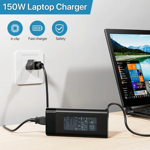 Vista 6 de Cargador de CA de 150 W para HP Laptop 917649-850, adaptador de CA para Z Book 15 16 17 15u 15 V G3 G4 G5 G6 G7 G8 G9 ZBook Studio G4 G5 G7 G8 G9