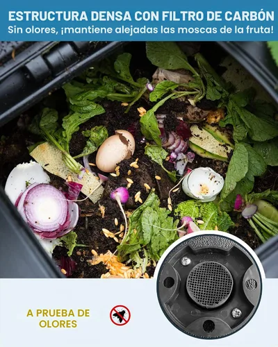 Vista 4 de Cubo de compost aislado con sistema de ventilación - Compostaje rápido durante todo el año, con un reservorio en la parte inferior diseñado