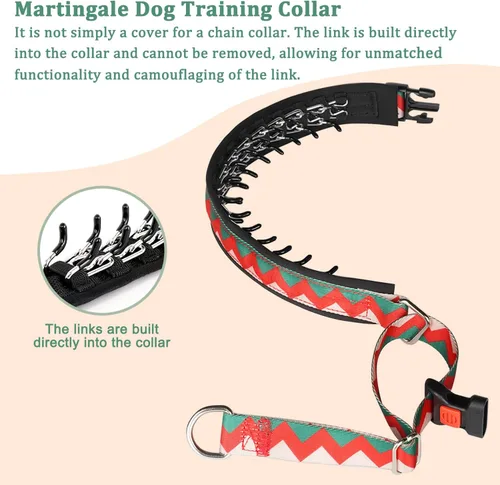 Vista 2 de Mayerzon Martingala - Collar de púa para perro sin tirones, collar personalizado con patrones geométricos para perros grandes, medianos y pequeños