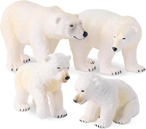 Vista 11 de Terra by Battat Conjunto familiar realista de oso pardo - 4 figuras de animales de plástico para niños, animales educativos de zoológico y juguetes