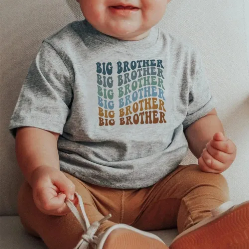 Vista 4 de Camiseta de algodón con estampado de letras divertidas para bebés y niños pequeños