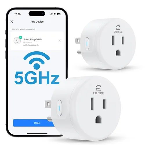 Vista 9 de Enchufe inteligente 5GHz, Enchufe inteligente EIGHTREE compatible con Alexa y Google Home, compatible con WiFi de 5GHz y 2.4GHz, Enchufe inteligente
