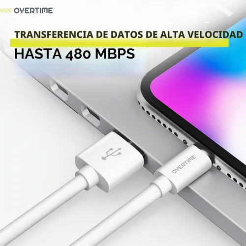 Vista 5 de Cable Lightning para iPhone, cable USB-A -Lightning de 4 pies Cable de carga USB-A a Lightning, cable de carga rápida de Apple, cable de carga
