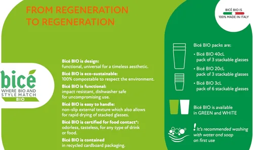 Vista 6 de BiceBio - Vasos compostables, 100% biomaterial, reciclables, aptos para lavavajillas, respetuosos con el medio ambiente, biodegradables, fabricados
