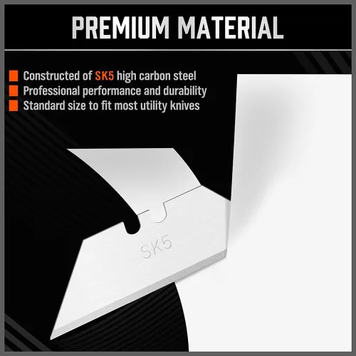 Vista 2 de HORUSDY Paquete de 100 cuchillas para cuchillos utilitarios, reemplazo de cuchillas para cortador de caja con dispensador, acero al carbono SK5