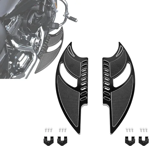 Vista 7 de Pisos Amplios para Motocicleta para Conductor y Pasajero Estriberas Frontales y Traseras para Harley Touring, Electra Glide, Road Glide, Road
