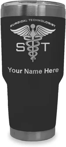 Vista 30 de LaserGram Vaso aislado al vacío de 20 onzas, ST Surgical Technologist, grabado personalizado incluido (gris)