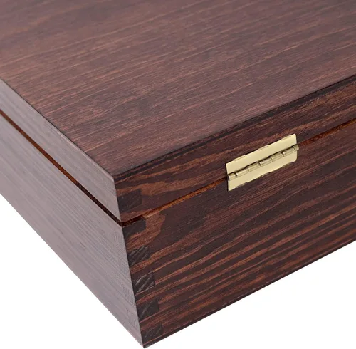 Vista 10 de Creative Deco Caja de té de madera marrón con tapa 12 compartimentos 11.4 x 9.8 x 3.0 in Madera natural Organizador de lujo