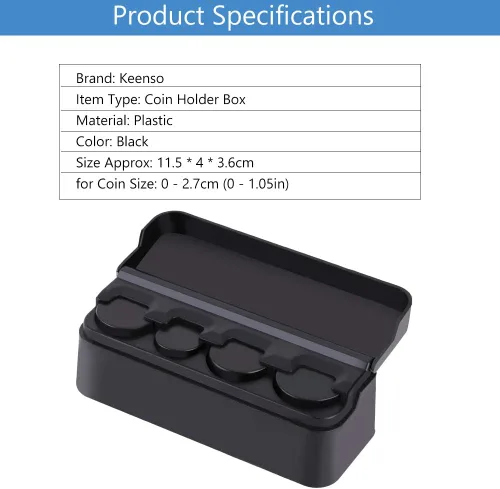 Vista 6 de Keenso Soporte para automóvil, caja de almacenamiento portátil, caja de almacenamiento negra para cambios, caja de almacenamiento para automóvil