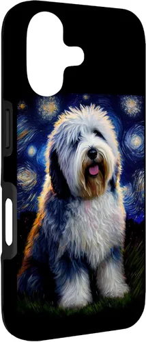 Vista 3 de Old English Sheepdog in Starry Night Painting Dog Mom Dad Case for iPhone 17