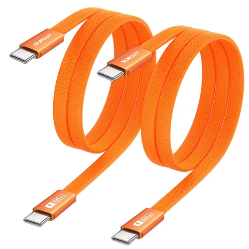 Vista 11 de Cable USB C corto de 1 pie [2 paquetes], cable USB C a C delgado de 60 W