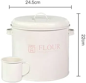 Vista 2 de Hierro - Recipientes sellados grandes para arroz, caja de harina, polvo de lavado, tanque de almacenamiento de granos de café, dispensador de granos