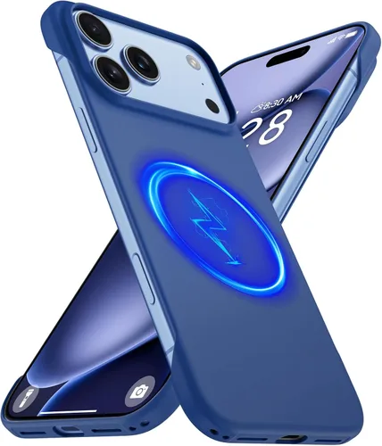 Vista 28 de GRECAZO - Funda magnética delgada sin marco para iPhone 17 Pro Max, color azul