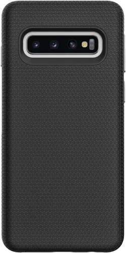 Vista 6 de KIOMY Funda para Samsung Galaxy S10, a prueba de golpes, diseño híbrido, parte trasera de policarbonato duro con interior de TPU flexible 2 en 1