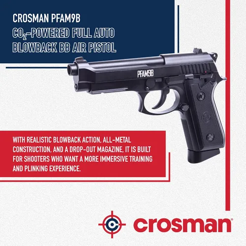 Vista 3 de Crosman PFAM9B Pistola de aire comprimido, impulsada por Co2, completamente automática
