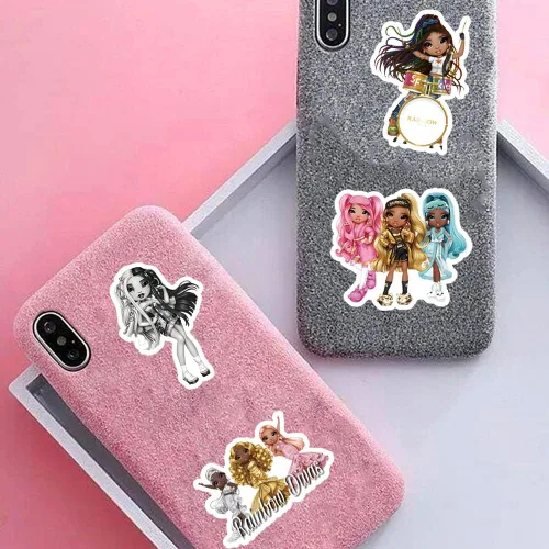 Vista 4 de 60 calcomanías de arco iris, lindas calcomanías de vinilo de estética de dibujos animados impermeables para casco, laptop, botellas de agua, álbumes