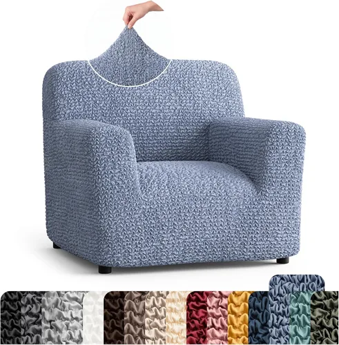Vista 20 de PAULATO BY GA.I.CO. Funda para Silla - Funda para Sillón - Funda para Sillón - Funda de Tela Suave - Protector de Muebles Elegante de Ajuste Ceniza