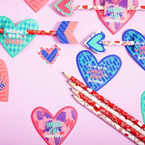 Vista 7 de JOYIN - 36 tarjetas de regalo del Día de San Valentín con flecha de Cupido de lápiz, para intercambio de San Valentín y premios de fiesta