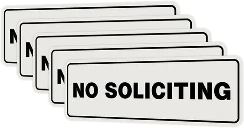 Vista 64 de Estándar No Soliciting Door/Wall Sign - Negro - Pequeño