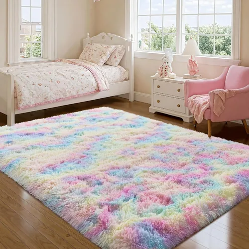 Vista 46 de qulint Alfombra negra para dormitorio, alfombra de área pequeña de 2 x 3 pies para habitación de niños, alfombra suave y mullida para sala de estar
