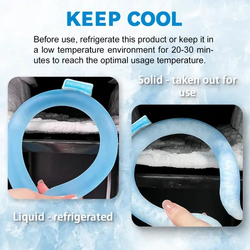 Vista 3 de Tubo de enfriamiento para el cuello, anillo de enfriamiento para el cuello, envolturas de enfriamiento reutilizables para el calor del verano, al