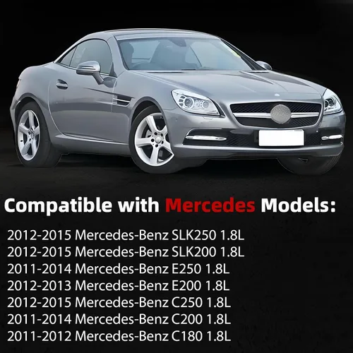 Vista 2 de MITZONE - Cubierta de válvula de motor de aluminio compatible con Mercedes Benz 1.8L Para Mercedes Benz C180 C200 E200 E250 SLK200 C250 C250