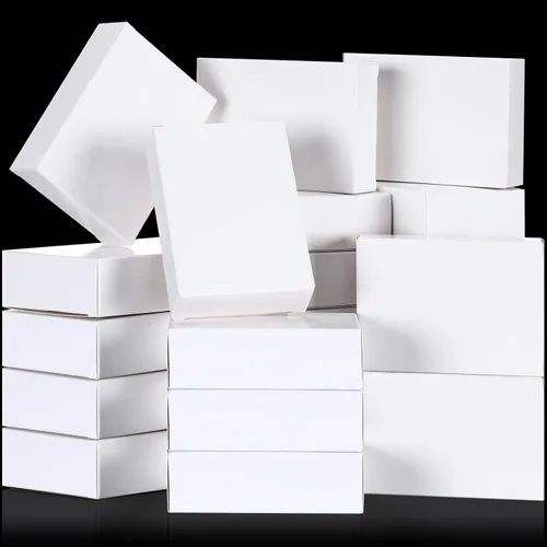 Vista 8 de Gersoniel 50 cajas de jabón de papel kraft para hacer jabón casero, suministros para recuerdos de fiesta, sin ventana, embalaje de envoltura de Negro