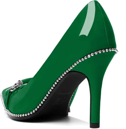 Vista 6 de AUMOTED Zapatos de tacón alto con hebilla para mujer, tacón alto, tacón alto, zapatos de vestir de 3.5 pulgadas, para oficina, fiesta, charol