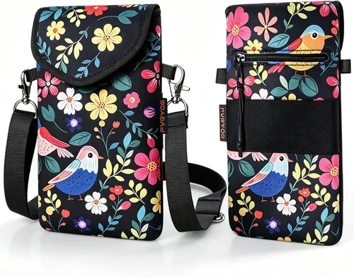 Vista 15 de Funda de neopreno para teléfono con correa cruzada y correa elástica Bear Woodland