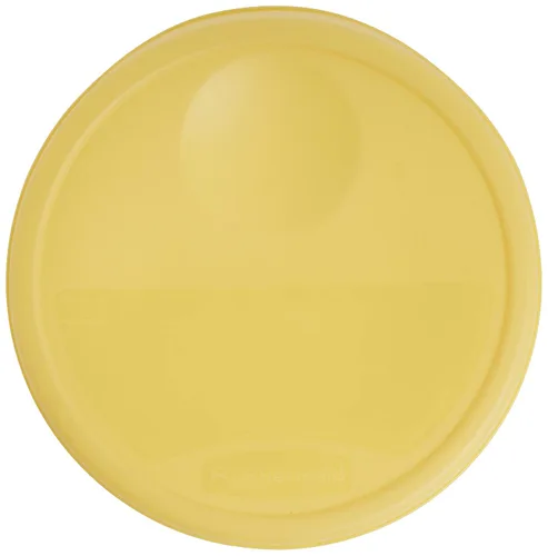 Vista 15 de Rubbermaid Productos comerciales Contenedor redondo de plástico para almacenamiento de alimentos con asa, 4 cuartos de galón, amarillo, rango