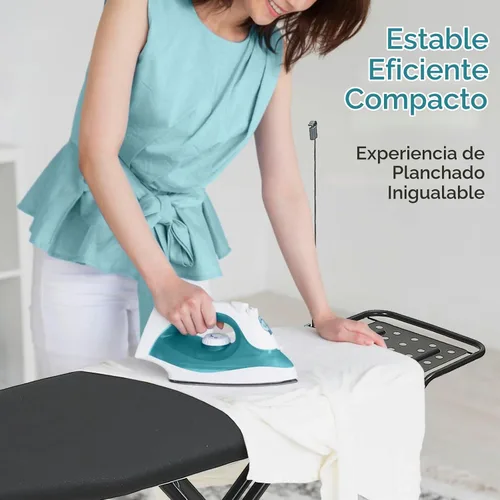 Vista 6 de RAINHOL - Tabla de planchar de tamaño completo, 43 x 13 pulgadas, tabla de planchar resistente con soporte para plancha y estante para ropa