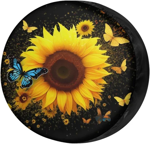 Vista 19 de Delerain Dinosaur Moon - Cubierta de rueda de repuesto para neumáticos, protector solar impermeable para caravana, remolque, RV, SUV, camión
