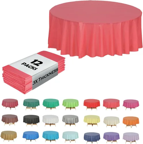 Vista 91 de Evershine - Mantel de plástico resistente (reutilizable, 12 unidades)