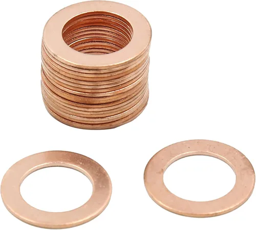 Vista 9 de X AUTOHAUX Anillo de sellado plano de cobre métrico M6 x 0.354 in x 0.039 in para tuerca de tornillo