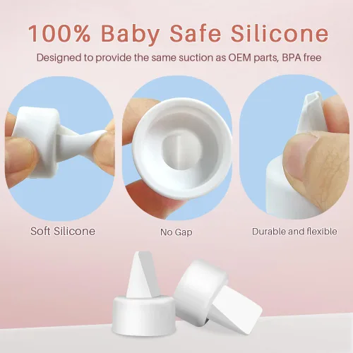 Vista 3 de 8 válvulas de pico de pato y 2 membranas para piezas de extractor de leche Spectra Accesorios de bomba de silicona sin BPA compatibles