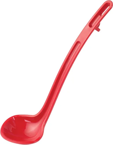 Vista 11 de Winco Cucharón de plástico de doble boquilla de una pieza, 1 onza, 13 pulgadas, cola roja