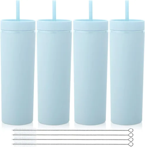 Vista 25 de Volhoply Vasos delgados de plástico de 20 onzas