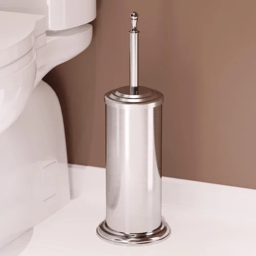 Vista 7 de Juego de 2 cepillos de inodoro y soporte de acero inoxidable moderno cepillo limpiador de tazón de baño con carrito